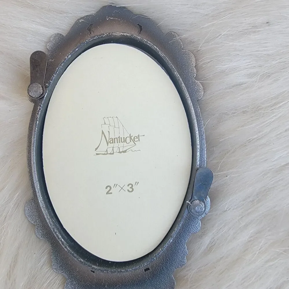 Nantucket pewter 2x3 mini photo frame matte silver tone